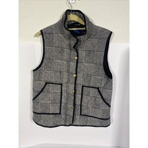 Blue Rain Black and White Herringbone Puffer‎ Vest Size L P1